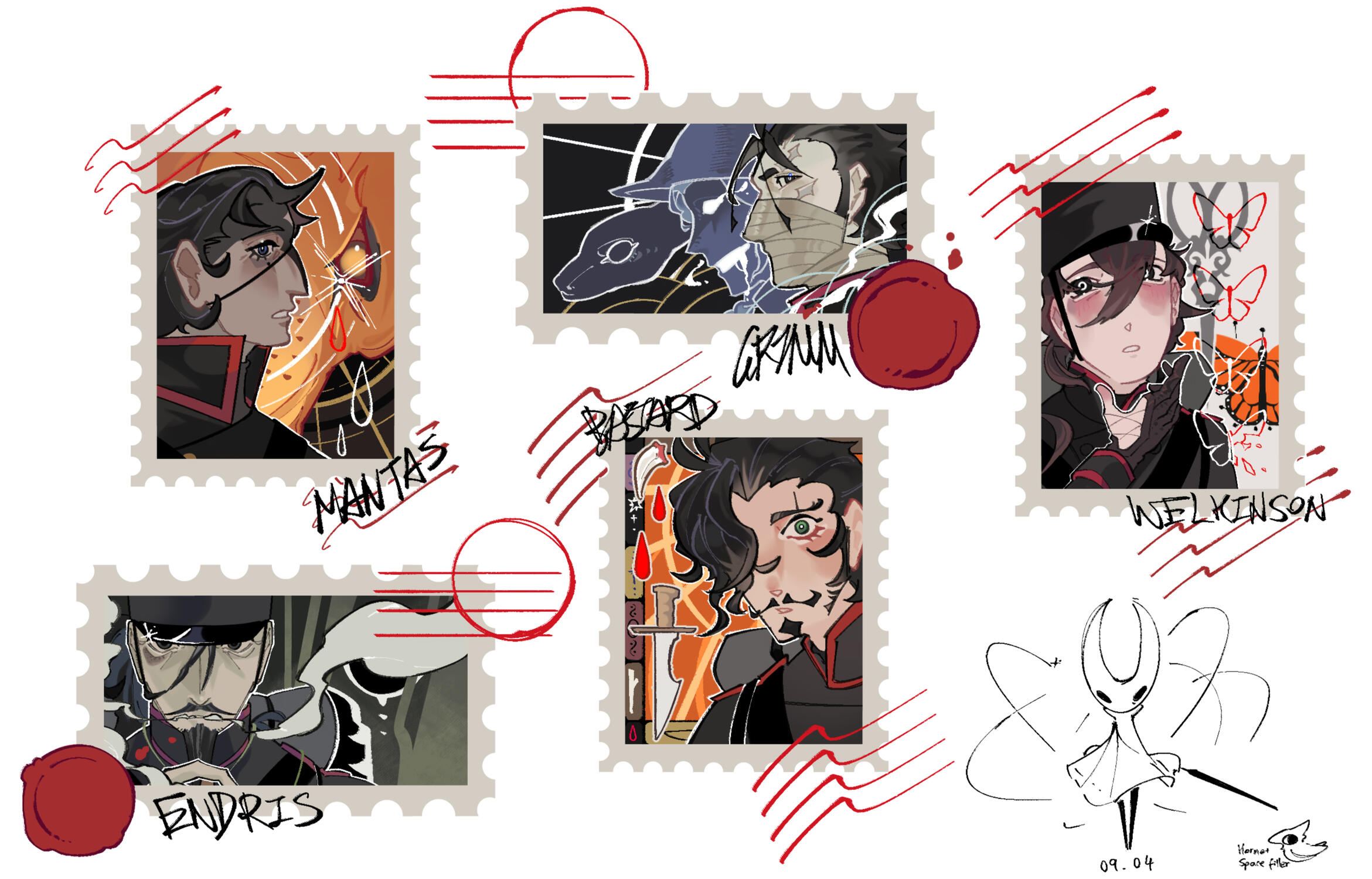 STAMP - Headshot / bust only, background as above, 15$+ (more details in dms)